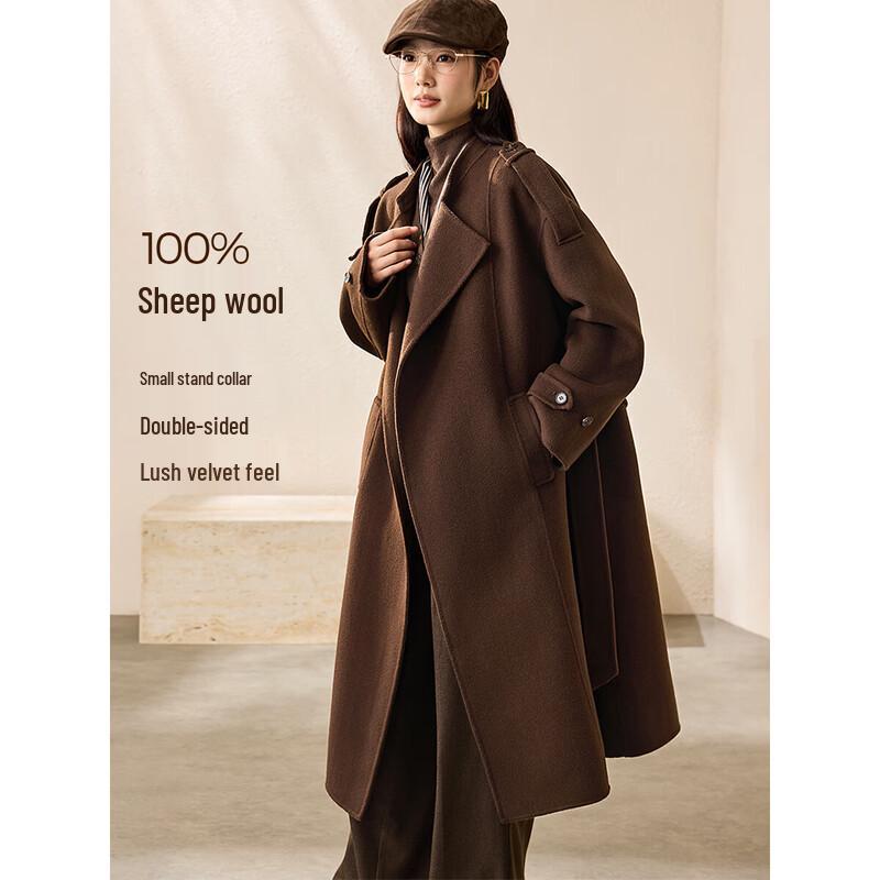 Women s 100% Wool Double-faced Short Winter Coat M