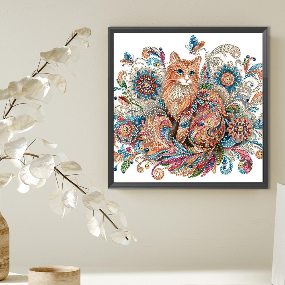 5D-Diamant-Malerei-Set zum Selbermachen, teilweiser Spezialbohrer, Katzen-Dekoration, 30 x 30 cm