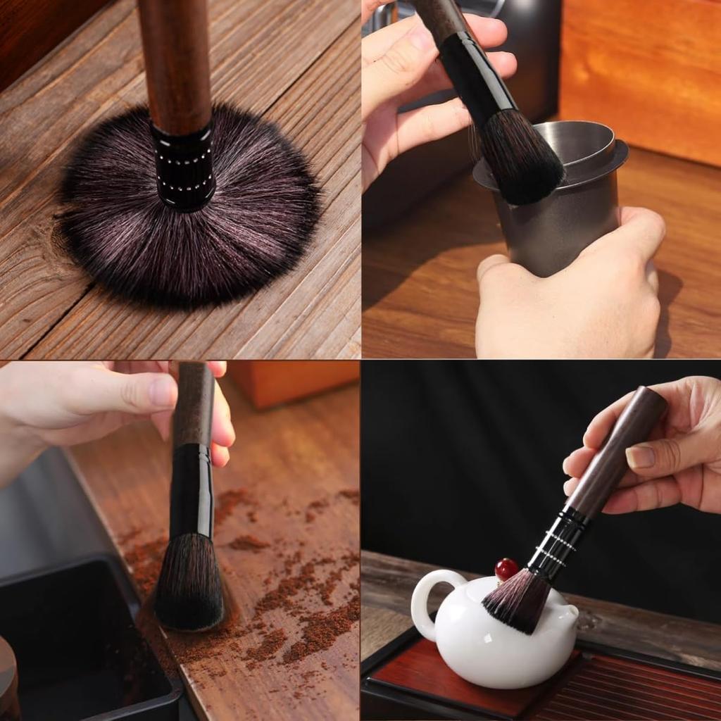 [YFFSFDC] Premium Coffee Grinder Cleaning Brush, Tea Ceremony Brush, Cleaning Brush, Moderate Hardness, Coffee Grinder Brush with Wooden Handle, Easy