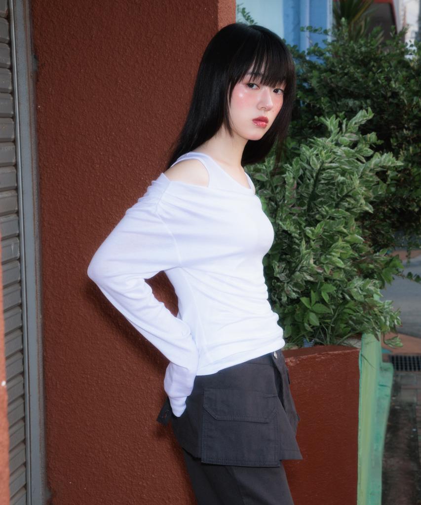 ROSEFRANTZ Layered Shirring Long Sleeve [Ivory]