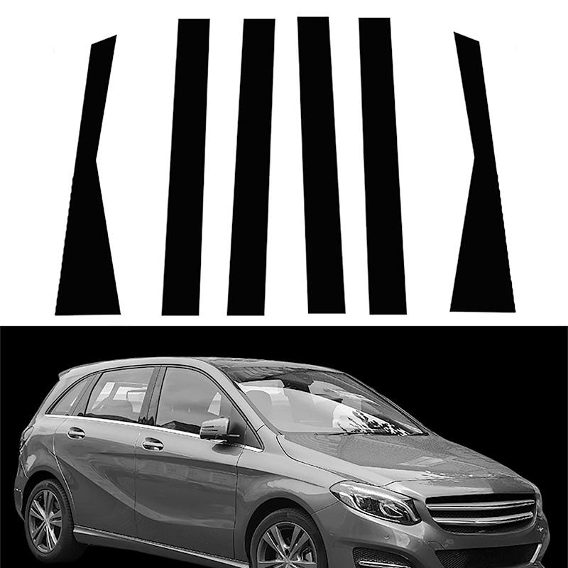 6pcs/set Car Central Middle Column PC Window Trims Decoration B C Pillar Strip Car Good for Mercedes-Benz B-Class W246 2012-2019