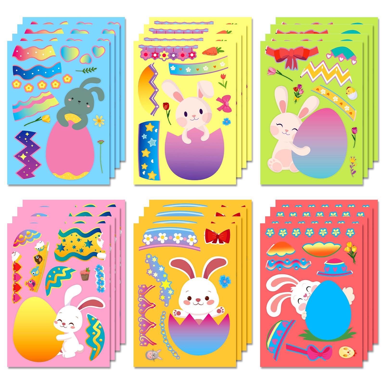 

6 Easter Series Resurrection Rabbit Eggs Do Not Repeat Stickers