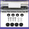 ONE Bling Car License Plate Fasteners Screws Caps Covers Black Plastic Universal