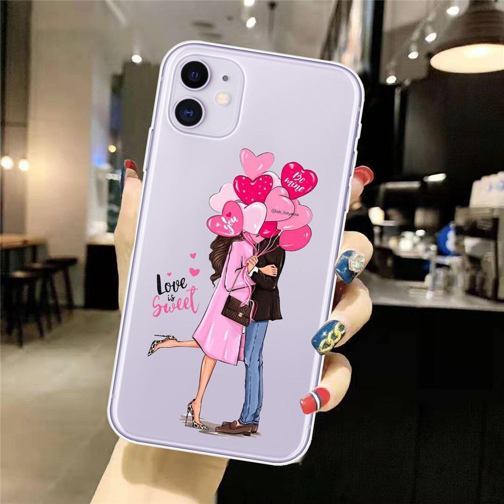 Soft Fashion Phone For Iphone 11 12 8 6s Pro XR 6 Mini 14 Plus 13 XS Max 7 X Silicon Silicone Soft Straight TPU Case Cover