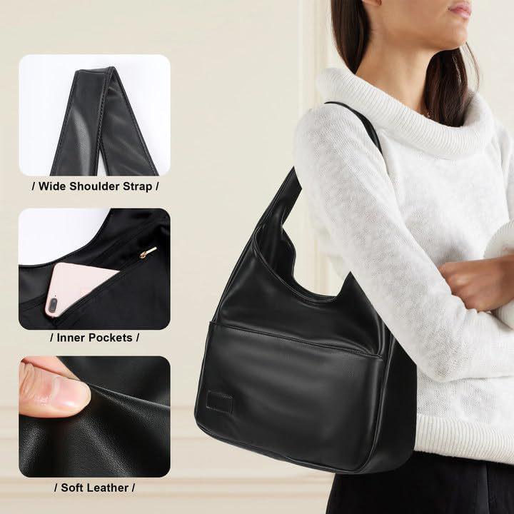 Large Capacity Soft Leather Tote - 2025 Spring/Summer Commuting & Versatile Single Shoulder Bag for College Women