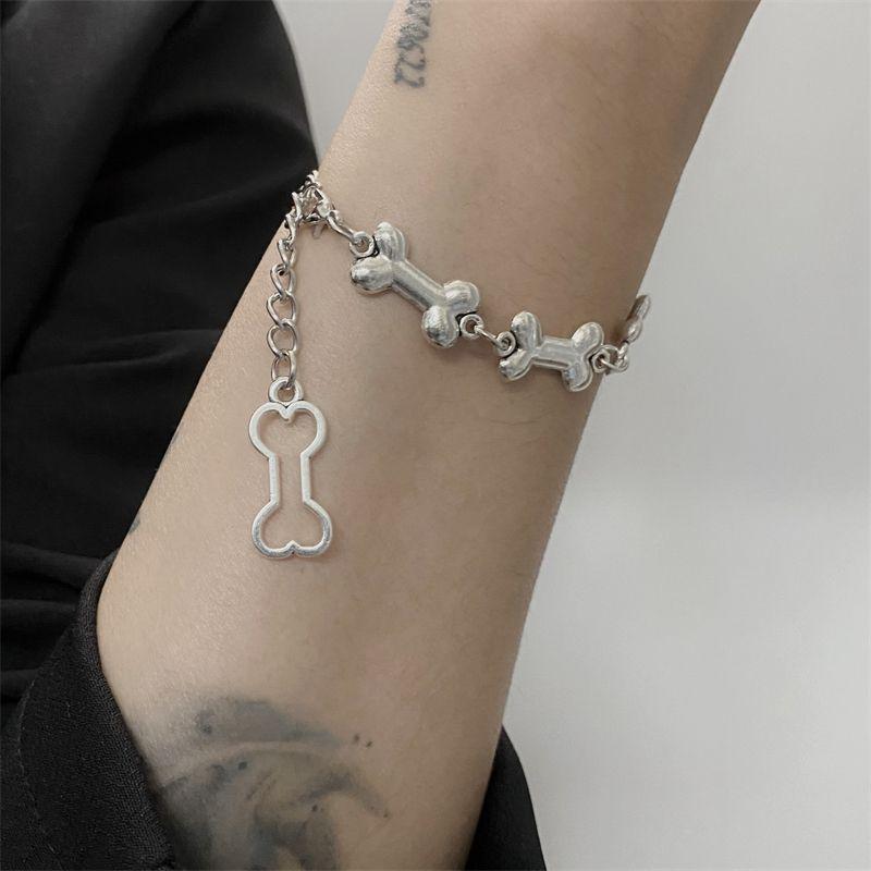 Готический неровный браслет в виде косточки для маленькой собаки, для мужчин и женщин, аксессуары для пары и лучшего друга, простой и минималистичный S377 Bone Bracelet