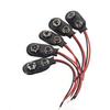 New 10 Pcs Black Faux Leather Housing T Type WiRed 9V Battery Clip Connector Suitable Home Decoration Supplies