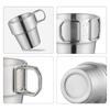 2er-Pack Edelstahl Isolierbecher für Camping, klappbarer Griff, doppelwandige Kaffeetassen für Outdoor, Wandern