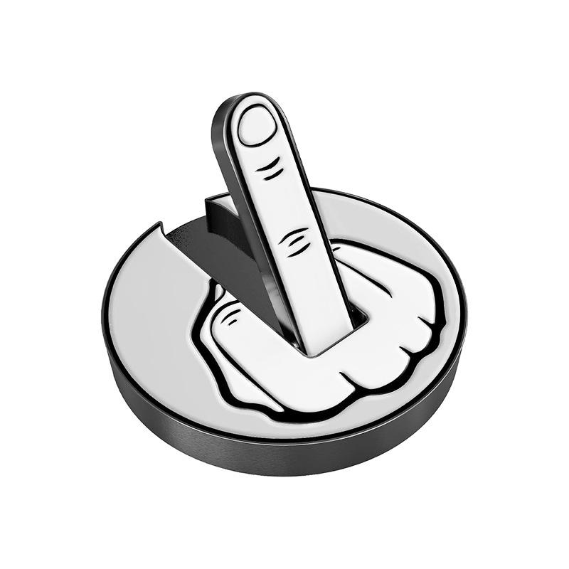 

Creative Design Trinkets Golf Baseball Cap Clip Pin Badge Round Coin Vertical Middle Finger with Magnet Clothing Decoration білий