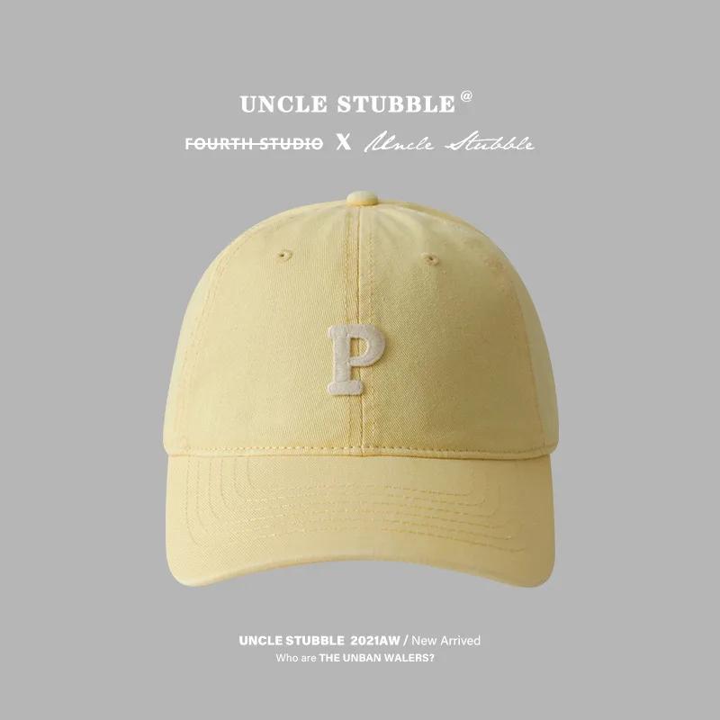 Letter P Embroidered hats Baseball Caps for Men and Woman's Adjustable Casual Cotton Sun Hats  Solid Color Visor Hats