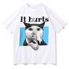 Funny Cat Hurts Meme TShirt Fashion Oversized Crewneck High Quality Hip Hop Comfort Aesthetic Short Sleeves Top Streetwear