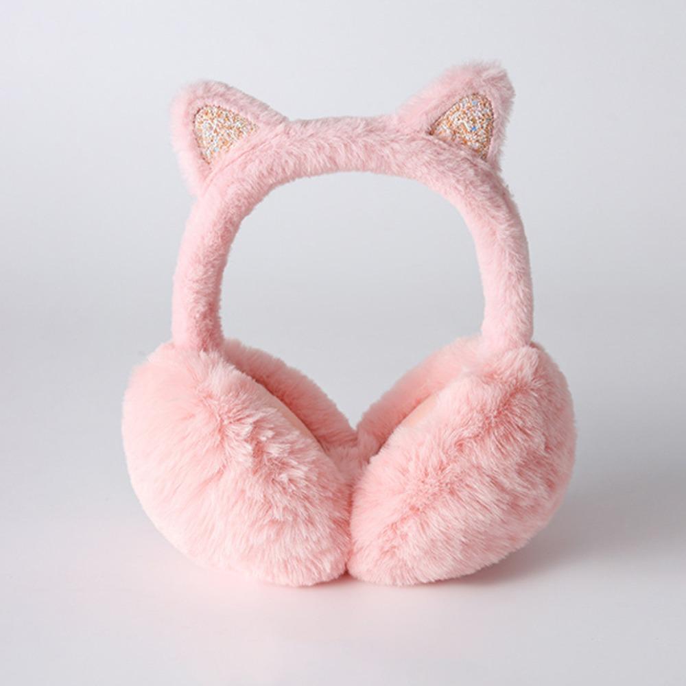 Foldable Faux Fur Ear Warmers Faux Fur Foldable Thermal Earmuffs Cat Ear Earmuffs  Winter Outdoor