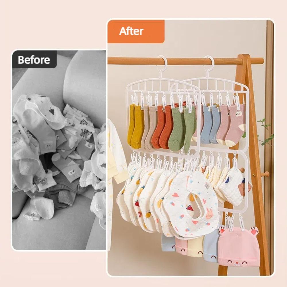 Space Saving Hanging Drying Rack Legging Organizer Socks Clip Hook Socks Drying Hanger Underwear