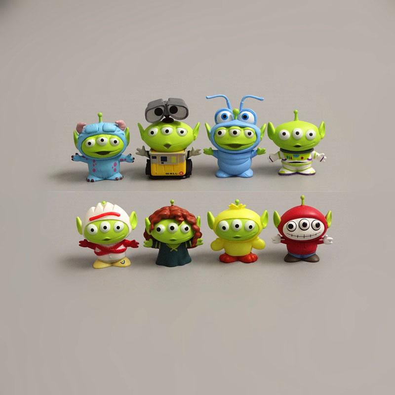 

8pcs/set Toy Story Anime Figure Adorable Green Aliens Action Figure Mini Model Decoration Collection Toy Doll Present
