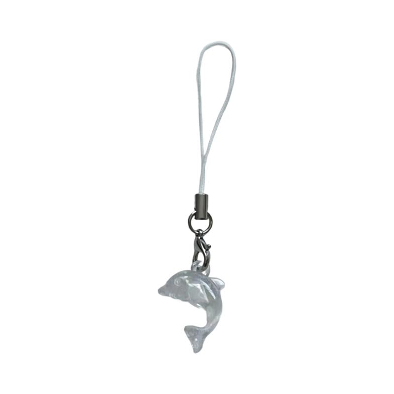Elegant Small Dolphin Bag Decoration Phone Chain Strap With Hole For Handmade Bracelet Or Keychain Design