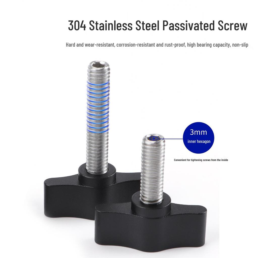Universal M6 T-Handle Stainless Steel Thumb Screw for Photography Adjustment