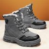 Winter Leather Boots with Fur Outdoor Men's Snow Boots Waterproof Non-slip Ankle Boots Work Cotton Boots Climbing Trekking Boots