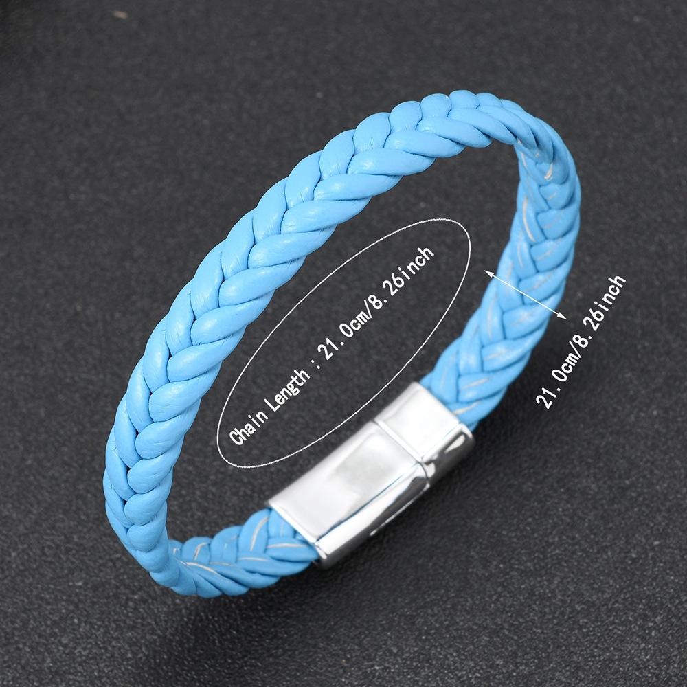 Simple Bracelet for Men Women Twist Braided Leather Minimalist Gift