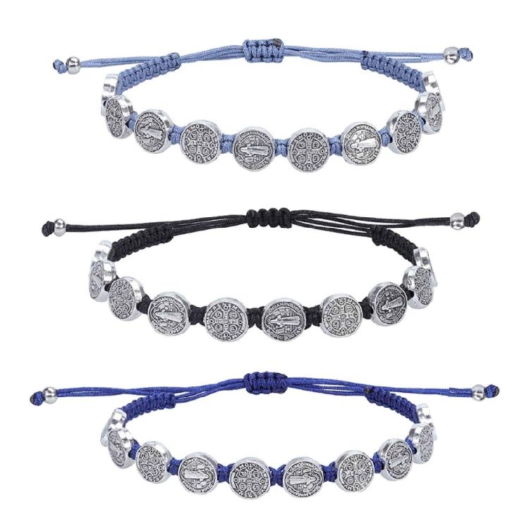 Handgefertigte Saiten-Rosenkranz-Armbänder Verstellbares Glücksarmband Gebets-Schmuck Geschenk