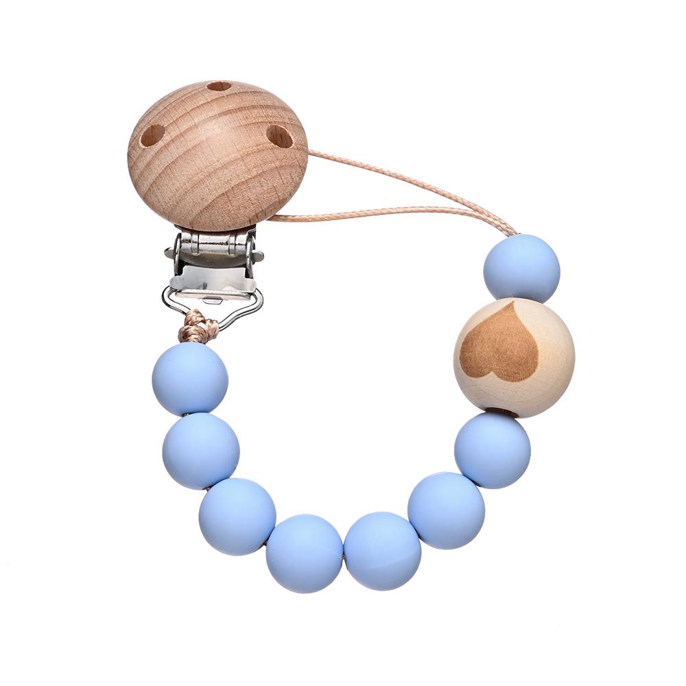 Chew Toys Shower Gift New Baby Pacifier Chain Clips Wood Pentagram Teether  Silicone Round Beads Teething Chain For Care Soother