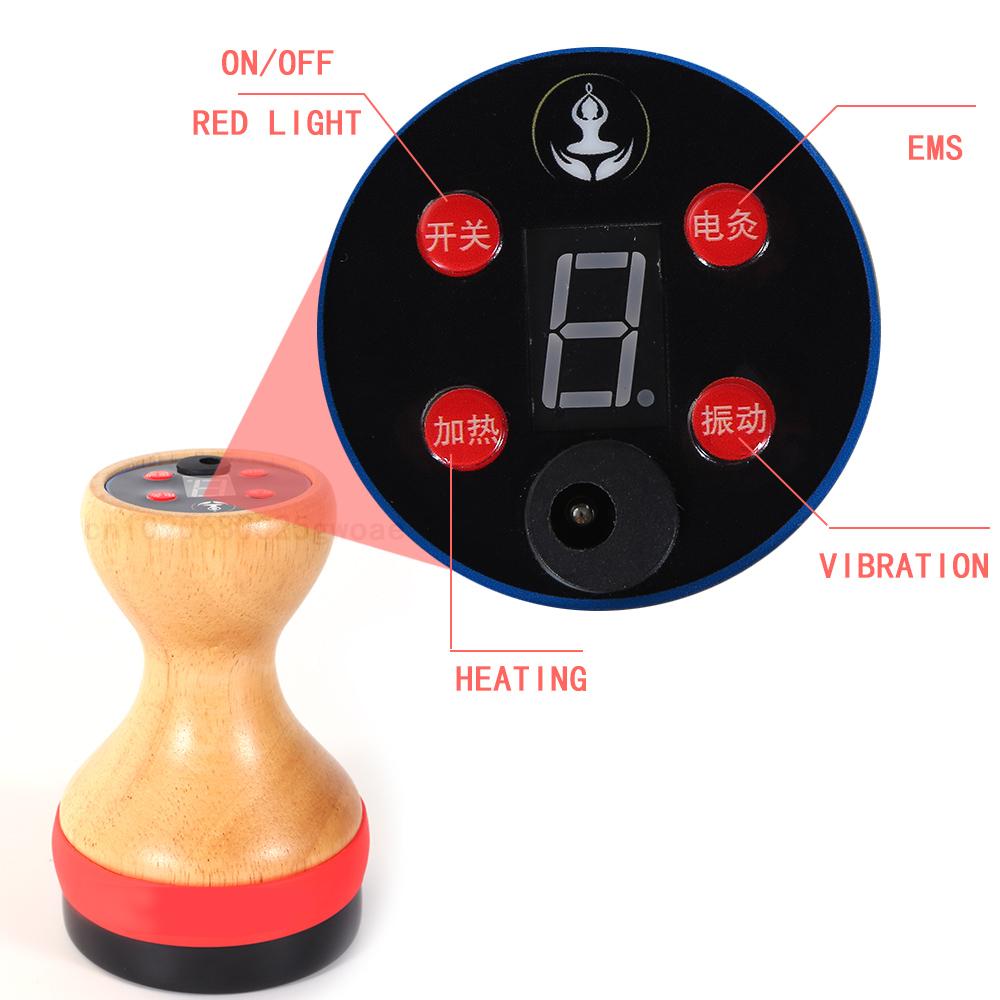 EMS Hot Stone Scraping Cellilute Remove Massager Body Gua sha Fat Burner Red Light Therapy Heating Vibration Lymphatic Drainage