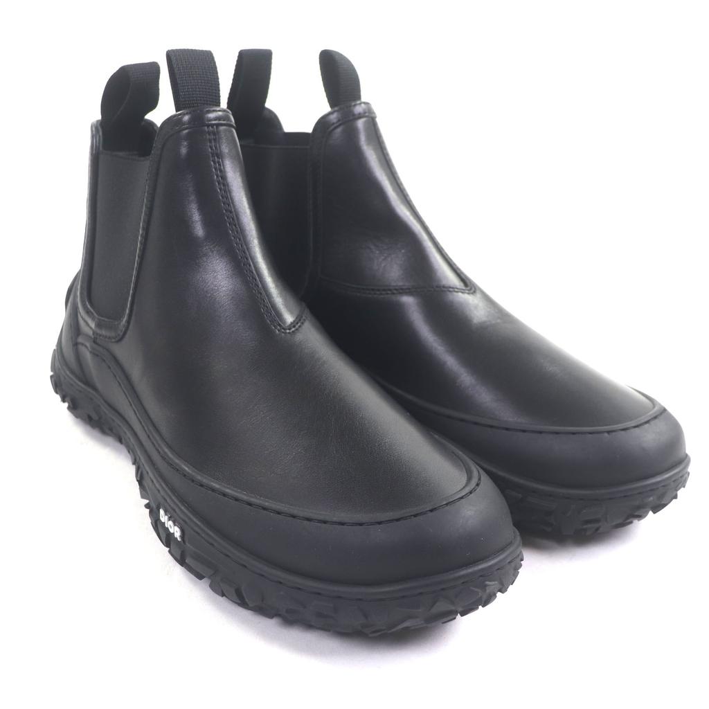 Excellent DIOR Short Boots B28 Black Leather Mens 41 Used