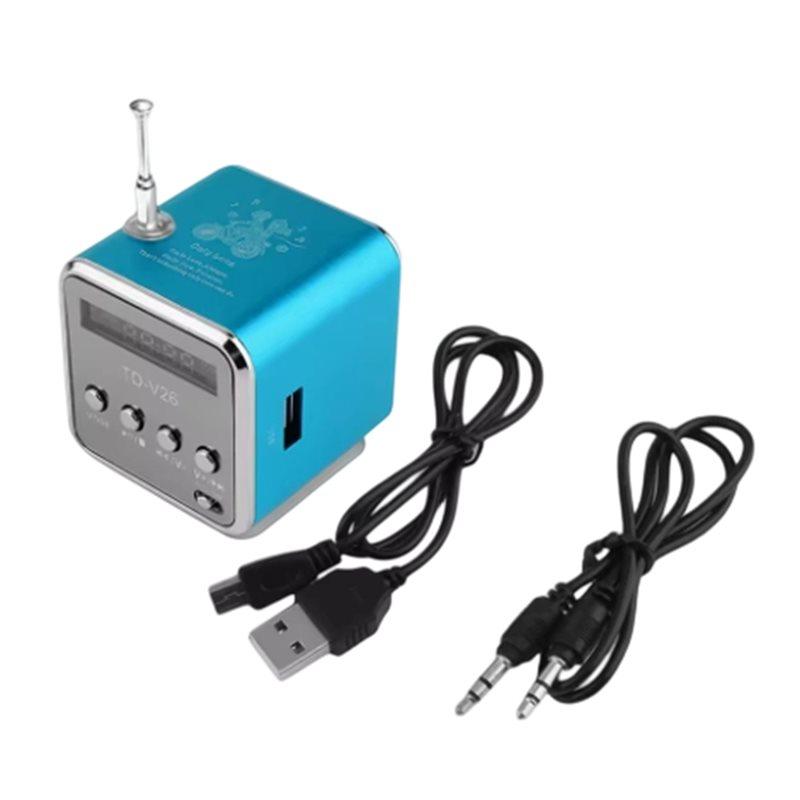 Portable TD-V26 Digital Fm Radio Receiver Wireless Speaker Mini FM Radio LED Loudspeaker MP3 Support SD/TF Card