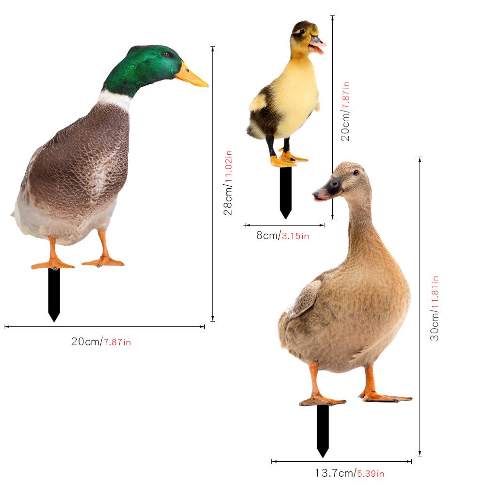 YKLU069-256 3D Rooster, Hen, Duck & Pig Outdoor Garden Decoration Plug