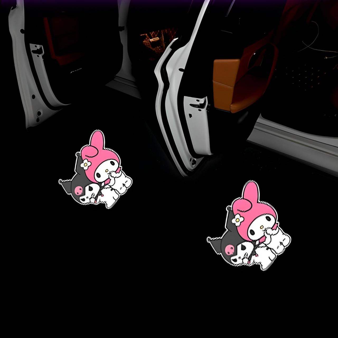 

2pcs Sanrio Kuromi Car Door Welcome Laser Projection Lamp Wireless Induction LED Light for Honda Ford Jeep Jaguar Peugeot Mazda