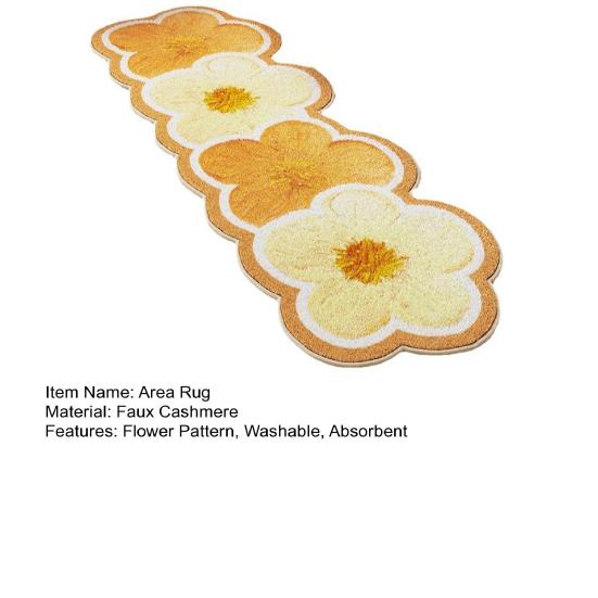 Blumen-Teppichboden aus Kunstkaschmir, rutschfest, waschbar, saugfähig, Plüsch, florale Bodenmatte, Dekoration für Wohnzimmer, Schlafzimmer, Badezimmer