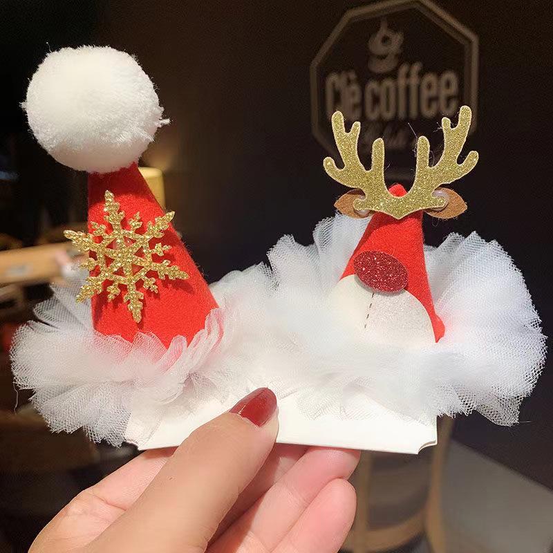 Festive Reindeer Antler Hair Clip with Snowflake - Hot-Selling Christmas Hair Accessories for Children
