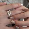 Stackable Design Heart Ring Silver Color Adjustable Ring Open Finger Ring  Valentines Gift