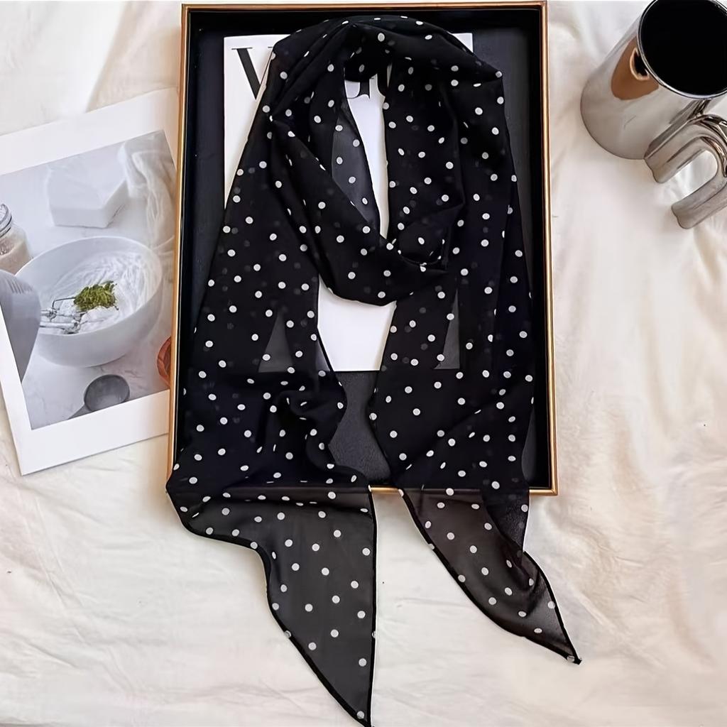 Long Wavy Silk Scarf for Women Versatile Neck Thin Scarf Headband Accessories