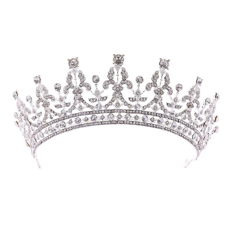 Magnificent Bride Headwear Crown Main Wedding Dress Hair Accessories Minimalist Necklace Three Piece Set