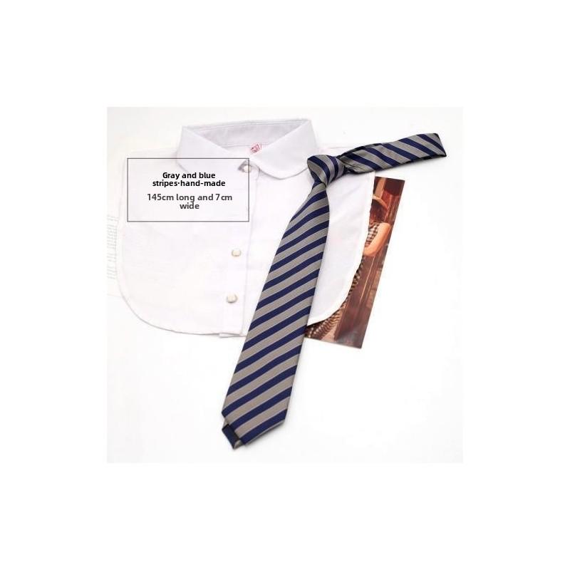 Traditional Polyester Kids Tie With Striped Pattern For School Uniforms