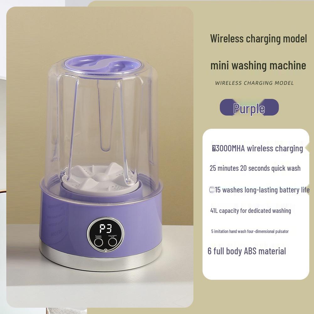 Compact Wireless Portable Sock Washing Machine: Mini Underwear Washer, No Installation Needed