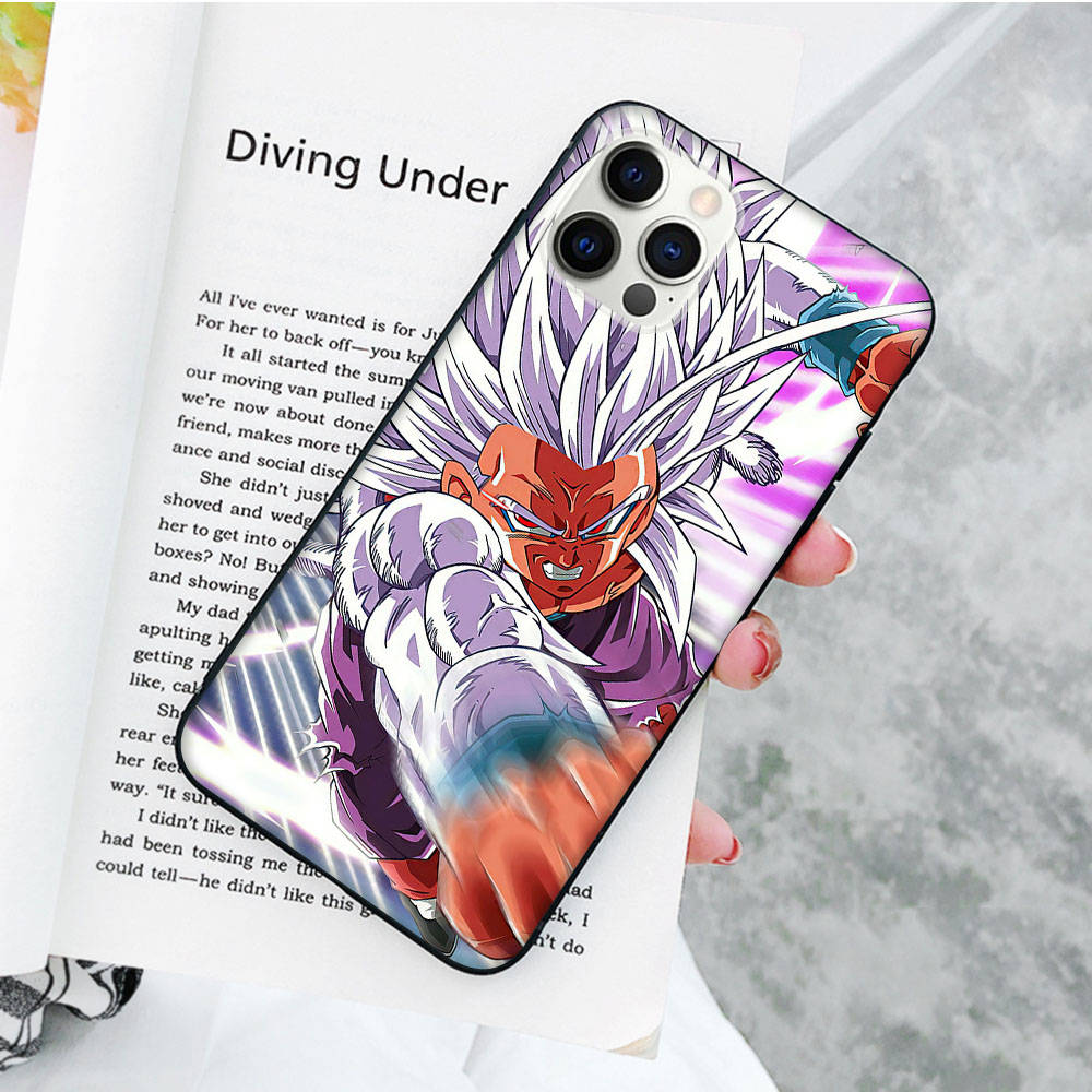 JW64 Dragon Ball Vegeta Black Soft Case für iPhone 16 15 Plus 14 13 Pro 8 SE XR XS Max P30 Nova 5T Y5P Y6 Y7 Y8P Y9 Realme C30 C33 C31 VIVO Y36 V27