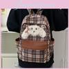 Street Style Plaid Backpack For Women Lightweight Nylon With Laptop Pocket School College Commute Travel