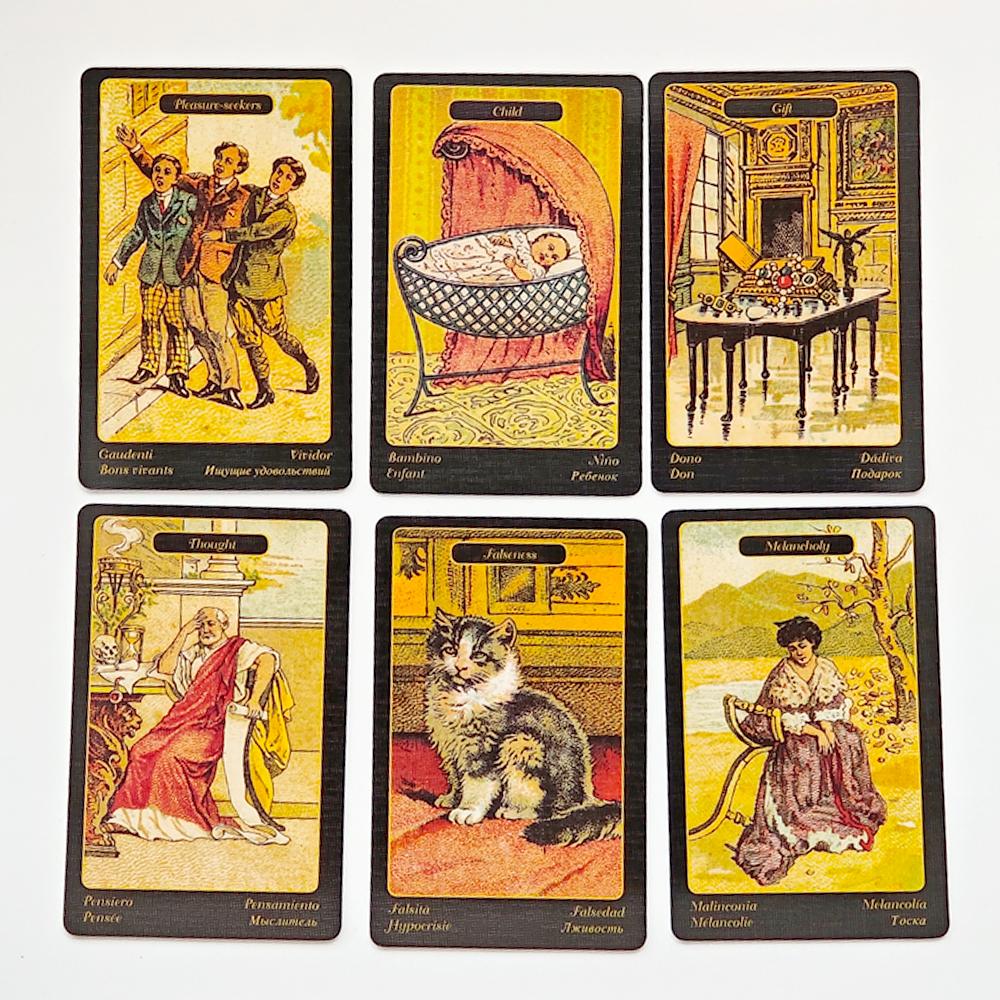 Gypsy Oracle Deck English and Spanish Edition 9*6cm 52 Pcs Oracle Cards Printed On 350GSM Double-embossed Cardstock