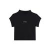 Converse WORDMARK TOP T Shirts Women's Black Crew Neck Moderate Straight Fit Unisex 10026577-A03