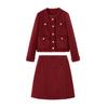 Autumn/Winter 2026 French Tweed Fringe Two-Piece Set with 35% Wool