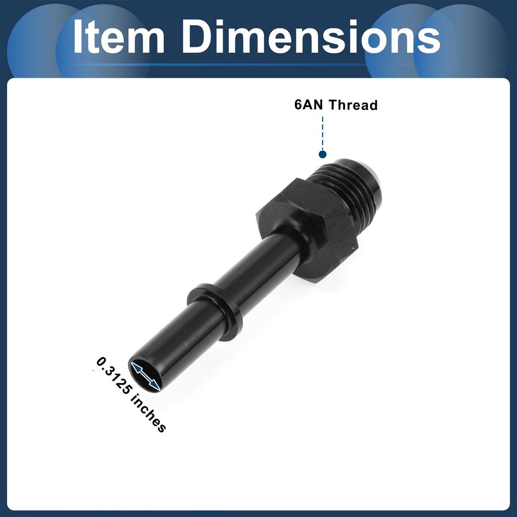 INFINAUTO Fuel Line Connector 6AN Female To Male 5/16Npt Automotive Quick Disconnect EFI Fitting