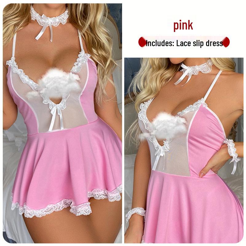 Women's Sexy Lace Lingerie: Tempting Slip Dress Nightwear Set