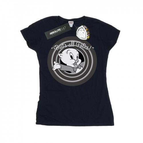 Looney Tunes Womens/Ladies Porky Pig That´s All Folks Cotton T-Shirt