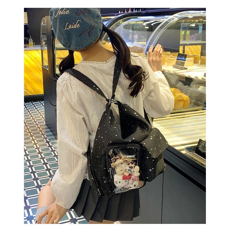 Cute Clear Acrylic Panel Shoulder Bag Large Capacity School Commuter Tote for Women