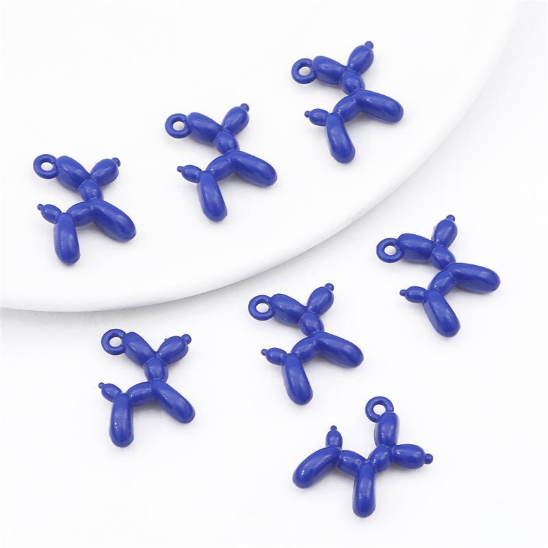 3D Colorful Balloon Puppy Alloy Pendant for DIY Jewelry Making