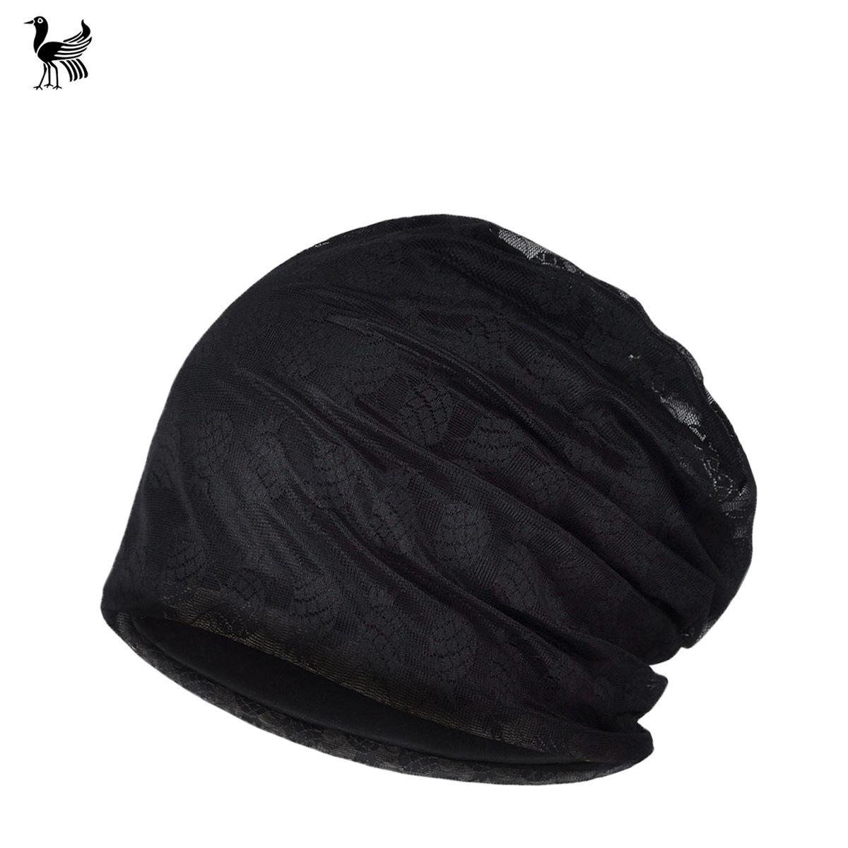 

Весенне-летняя кружевная шапка-пуловер для женщин, солнцезащитная крышка из полой сетки, дышащая, японская и корейская мода, универсальный головной убор Flexible/capped чёрный