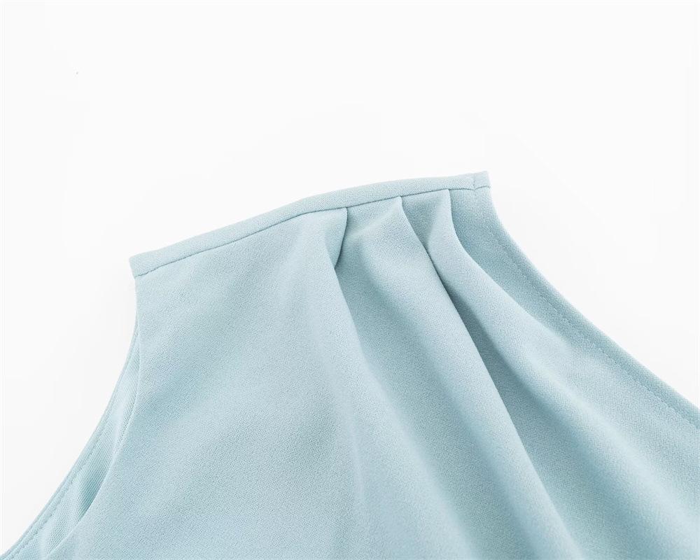 Elegant Waist-Cinched Sleeveless Dress: Stylish, Slimming, and Chic Long Skirt for Women