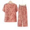 Summer Plus-Size Two-Piece Stylish Set for Middle-Aged & Elderly Women with Short Sleeves