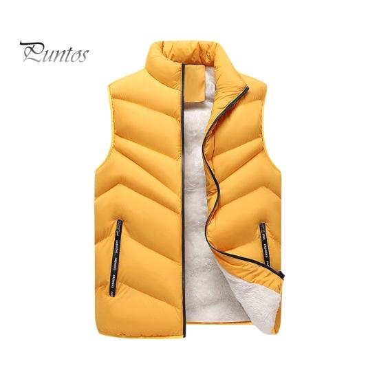 

Мужской хлопковый жилет с воротником-стойкой, без рукавов, однотонный хлопковый жилет, пальто с карманами, эластичный шнурок, подол, застежка-молния, плюшевая подкладка, жилет, верхняя одежда L жёлтый